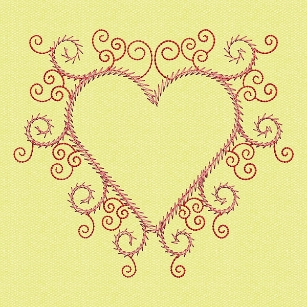 Swirl Heart. Adorable Embroidery